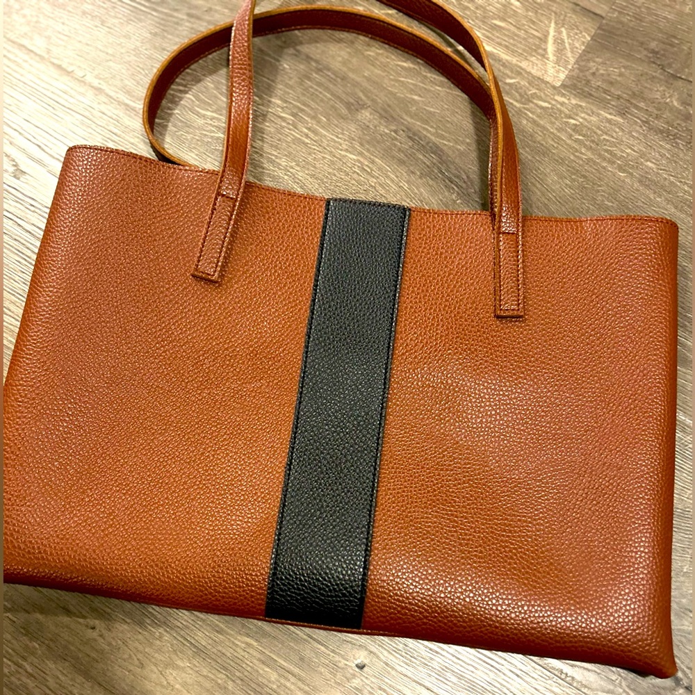 Vince Camuto Brown and Black leather tote